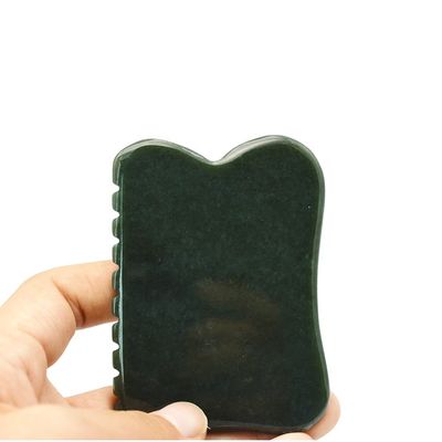 Self Help Massage Tool 200g Natural Dark Green Nephrite Gua Sha Stone Board for Customized Body Massage
