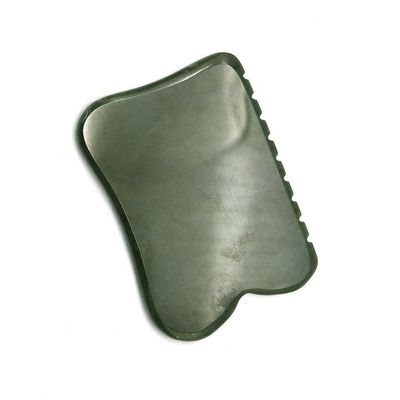 Self Help Massage Tool 200g Natural Dark Green Nephrite Gua Sha Stone Board for Customized Body Massage