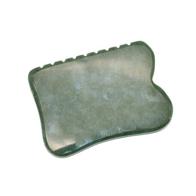 Self Help Massage Tool 200g Natural Dark Green Nephrite Gua Sha Stone Board for Customized Body Massage