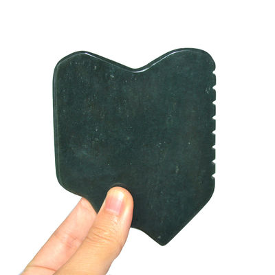 Dark Green Nephrite Facial Jade Stone Guasha Massager Board for Facial Blood Circulation