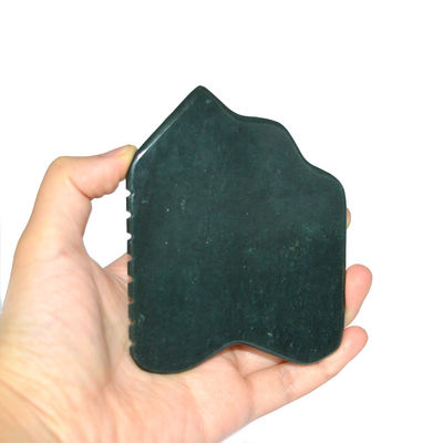 Dark Green Nephrite Facial Jade Stone Guasha Massager Board for Facial Blood Circulation