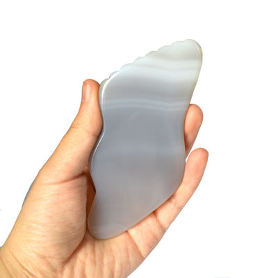 Grey Agate Guasha Massager Board for Personal Health Care and Lymphatic Drainage