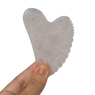 Facial Pink Heart Shape Rose Quartz Jade Guasha Massager Gua Sha Board Massage Tool for Personal Health Care OEM/ODM