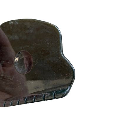 Facial Sculpting Dark Green Nephrite Jade Gua Sha Stones with Ridge Teeth and Thumb Loops 2021 Popular