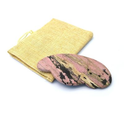 Get a Defined Jawline and Reduced Puffiness with Pink Rhodonite Gua Sha Facial Tools For Face Eye Massage Area Fully Body