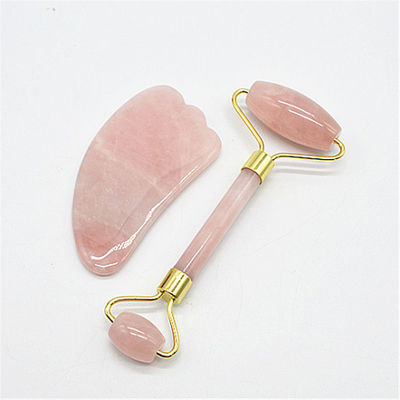 Facial Massage and Skincare Necessities Rose Quartz Gua Sha Set with 90mm Length