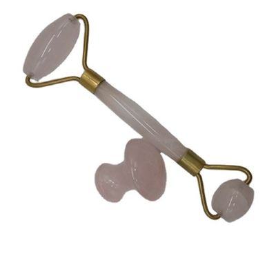 Natural Care Jade Stone Roller Set For Facial Skin Massager Gua Sha Tool Relaxing Anti-Aging Wrinkle-Fighting Rose Quartz