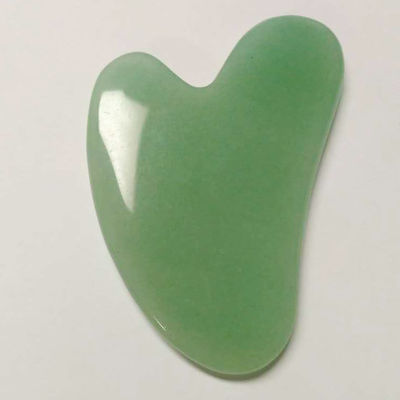 Body Massager Accessory Heart Shape Gua Sha Board made of Natural Aventurine Jade in Green
