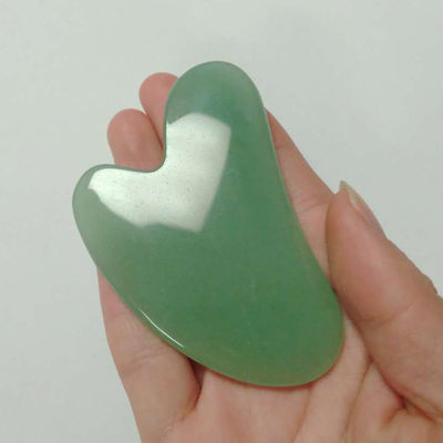 Body Massager Accessory Heart Shape Gua Sha Board made of Natural Aventurine Jade in Green