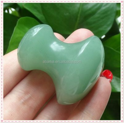Mushroom Shaped Gua Sha Massage Stone Handcrafted Green Aventurine Tool for Face Rejuvenation
