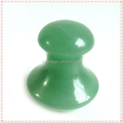 Mushroom Shaped Gua Sha Massage Stone Handcrafted Green Aventurine Tool for Face Rejuvenation