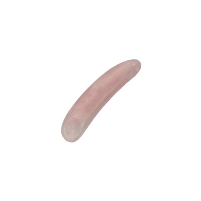 Reduce Puffiness with Curved Cosmetic Spatula and Mini Rose Quartz Eye Cream Applicator on Face Gua Sha Massage Stick
