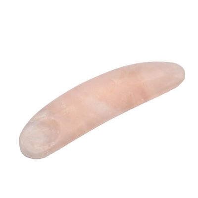 Reduce Puffiness with Curved Cosmetic Spatula and Mini Rose Quartz Eye Cream Applicator on Face Gua Sha Massage Stick