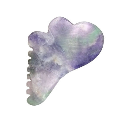 Natural Rainbow Fluorite with Colorful Gua Sha Scraping Massage Tools 95*55mm