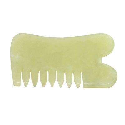 Xiuyan Jade Guasha Massage Comb Gua Sha Scarping Facial Tools with Infrared Physiotherapy Function 88*50*4mm