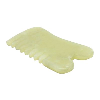 Xiuyan Jade Guasha Massage Comb Gua Sha Scarping Facial Tools with Infrared Physiotherapy Function 88*50*4mm