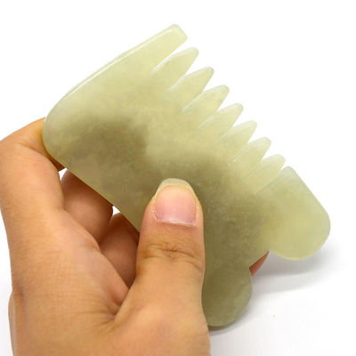 Xiuyan Jade Guasha Massage Comb Gua Sha Scarping Facial Tools with Infrared Physiotherapy Function 88*50*4mm