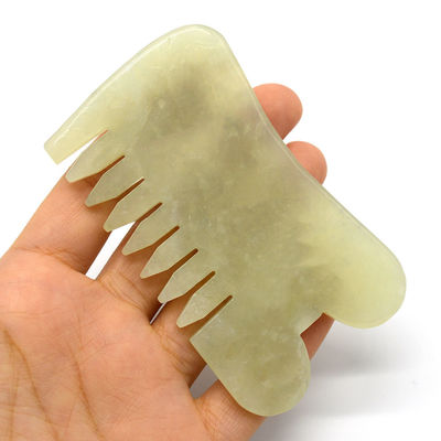 Xiuyan Jade Guasha Massage Comb Gua Sha Scarping Facial Tools with Infrared Physiotherapy Function 88*50*4mm