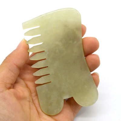 Xiuyan Jade Guasha Massage Comb Gua Sha Scarping Facial Tools with Infrared Physiotherapy Function 88*50*4mm