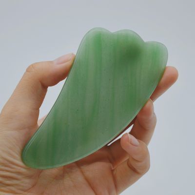 Experience the Healing Properties of Natural Green Aventurine Jade Gua Sha Scraping Massage for Body Massager
