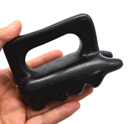 OEM ODM Best Facial Massager for Personal Care Beauty Gua Sha Tool Natural Black Bian Stone Guasha Brush Body Massager