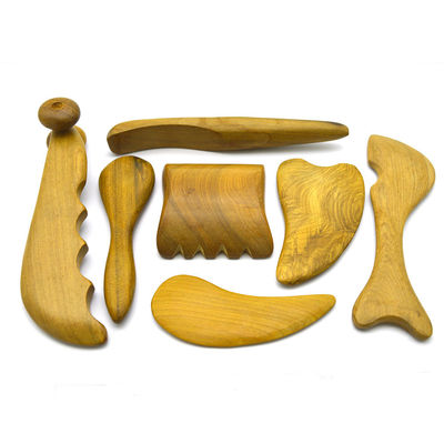 7 pcs-kit Wood Guasha Boards Message Roller Tools Beautiful Acupuncture Sticks For Beauty