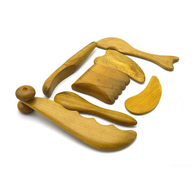 7 pcs-kit Wood Guasha Boards Message Roller Tools Beautiful Acupuncture Sticks For Beauty