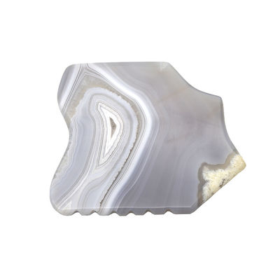 Custom Guasha Board Massage Tools Healing Stone Scraper Board Facial Massager for Facial Rejuvenation Grey Agate Gua Sha