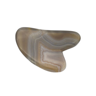 8*5*0.4cm Traditional Scraper Shape Guasha Board for Facial Massage Tool Grey Color Heart Agate Gua Sha Acupuncture Therapy