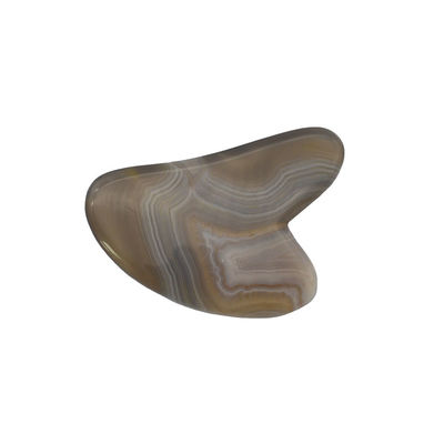 8*5*0.4cm Traditional Scraper Shape Guasha Board for Facial Massage Tool Grey Color Heart Agate Gua Sha Acupuncture Therapy