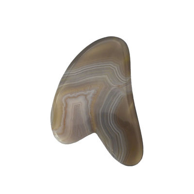 8*5*0.4cm Traditional Scraper Shape Guasha Board for Facial Massage Tool Grey Color Heart Agate Gua Sha Acupuncture Therapy
