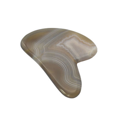 8*5*0.4cm Traditional Scraper Shape Guasha Board for Facial Massage Tool Grey Color Heart Agate Gua Sha Acupuncture Therapy