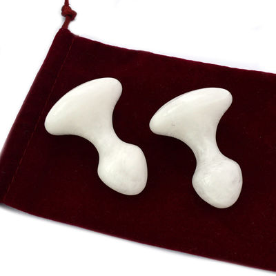 Logo Customized White Jade Gua Sha Massage Tool for Face and Neck Pain Relief Massage Stone