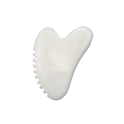 Health Care Therapy Tool Body Guasha Massager with Heart Shape Natural White Jade