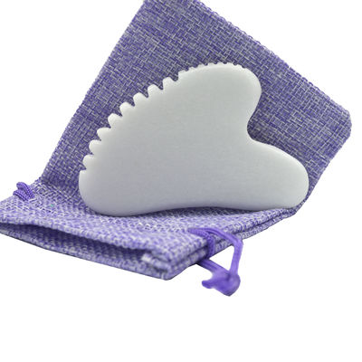 Health Care Therapy Tool Body Guasha Massager with Heart Shape Natural White Jade