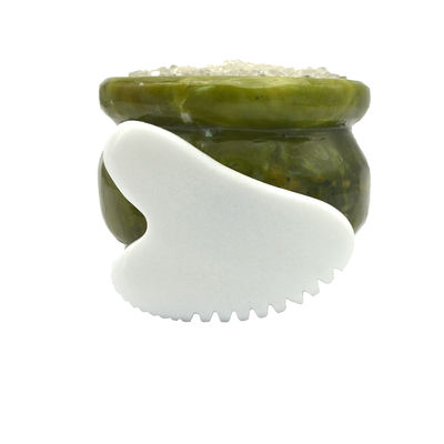 Health Care Therapy Tool Body Guasha Massager with Heart Shape Natural White Jade