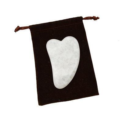 Hand-Held Gua Sha Tool Polished White Jade Massager for Muscle Relaxation and Beauty Enhancement