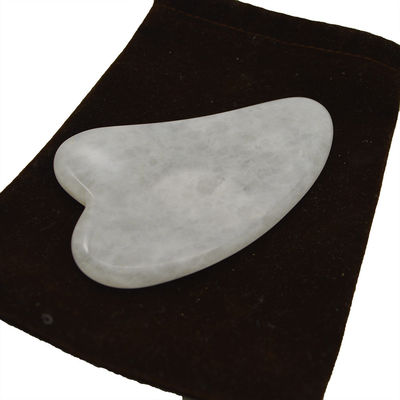 Hand-Held Gua Sha Tool Polished White Jade Massager for Muscle Relaxation and Beauty Enhancement