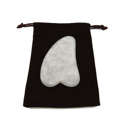 Hand-Held Gua Sha Tool Polished White Jade Massager for Muscle Relaxation and Beauty Enhancement
