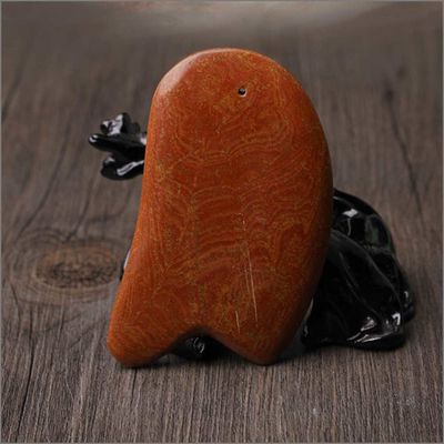 Red Bian Stone Gua Sha Tool For Scraping Massager Body 10.5cm*6cm*0.7cm Length