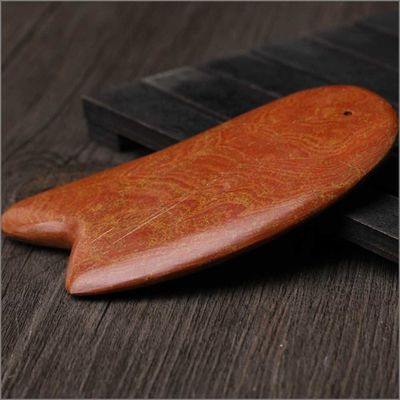 Red Bian Stone Gua Sha Tool For Scraping Massager Body 10.5cm*6cm*0.7cm Length