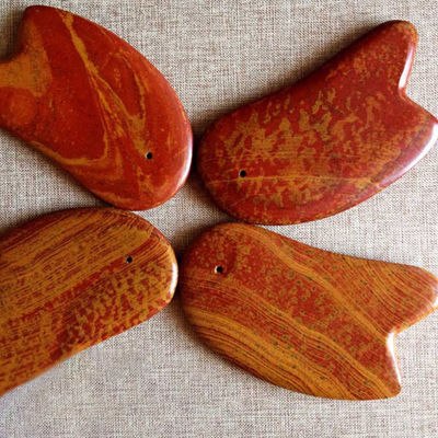 Red Bian Stone Gua Sha Tool For Scraping Massager Body 10.5cm*6cm*0.7cm Length