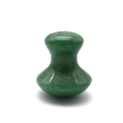 Polished Natural Jade Stone Massage Kit featuring Mushroom Shaped Green Aventurine and Black Obsidian Stones for Gua Sha