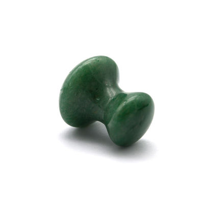 Polished Natural Jade Stone Massage Kit featuring Mushroom Shaped Green Aventurine and Black Obsidian Stones for Gua Sha