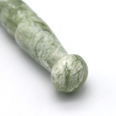 Gua Sha Massage Point Acupressure Guasha Massager Sticker Hand Made Natural Green Jade Massage Stick For Foot Properties