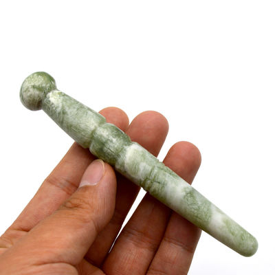 Gua Sha Massage Point Acupressure Guasha Massager Sticker Hand Made Natural Green Jade Massage Stick For Foot Properties