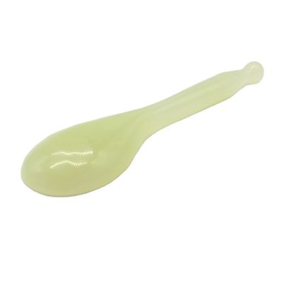 Body Care Xiuyan Jade Gua Sha Massage Tool Green Spoon-shape Guasha Scarping Tool for Health and Wellness