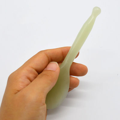 Body Care Xiuyan Jade Gua Sha Massage Tool Green Spoon-shape Guasha Scarping Tool for Health and Wellness