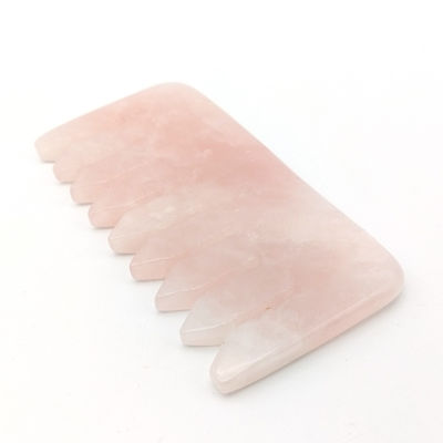 Customized Logo Availabled Head Massage Comb Gua Sha Tools for Beauty 2024 Natural Roase Quartz