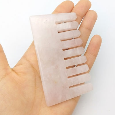 Customized Logo Availabled Head Massage Comb Gua Sha Tools for Beauty 2024 Natural Roase Quartz